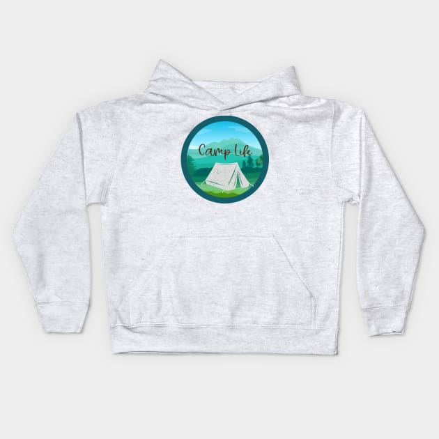 Camp Life Kids Hoodie by Doodlehive 